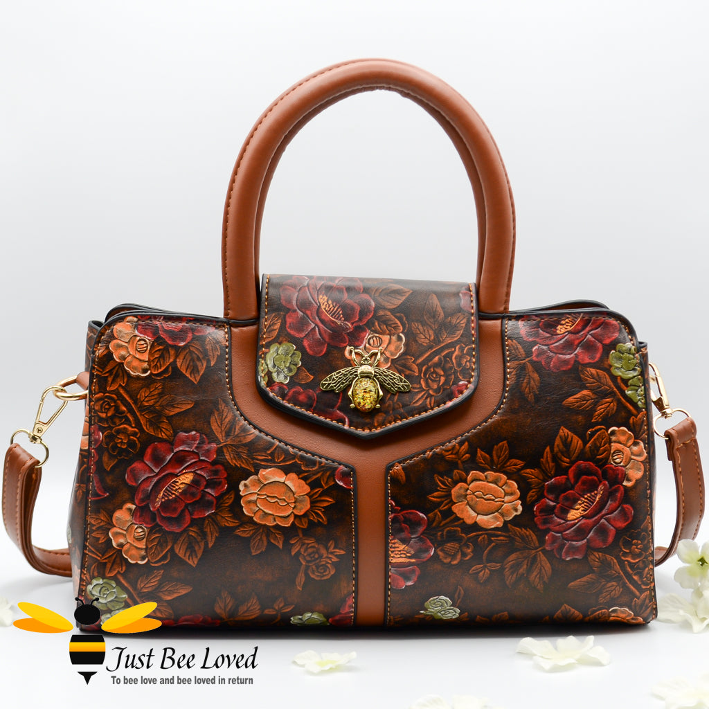 Embossed leather handbags online