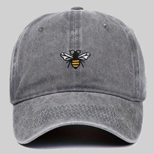 Load image into Gallery viewer, Men's bee embroidered washed effect grey baseball cap