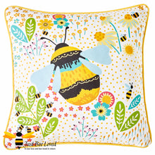 Load image into Gallery viewer, Outdoor colourful bumble bee cushion