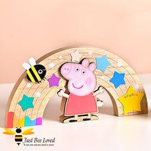 Load image into Gallery viewer, Peppa Pig & friendly bee Wooden Rainbow reward chart