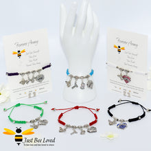 Load image into Gallery viewer, Handmade BTS Army Shamballa bee charm wish bracelets with encouragement cards