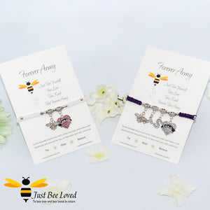 Handmade BTS Army Shamballa bee charm wish bracelets with encouragement cards