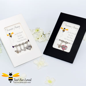 Gift boxed Handmade BTS Army Shamballa bee charm wish bracelets with encouragement cards