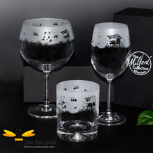 Load image into Gallery viewer, Milford glassware decorated with frosted etched bumble bees