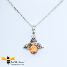 Load image into Gallery viewer, Sterling Silver 925 Queen Honey Bee Pendant Necklace