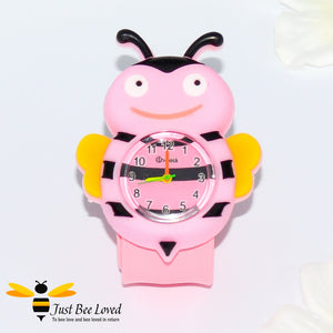 Children's Funny Bee Snap Watch in 3 Colours - Pink