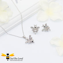 Load image into Gallery viewer, Cubic Zircon Silver Plated Bee Pendant Necklace Fashion Jewellery