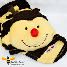 Load image into Gallery viewer, Original Pillow Pets Bumblebee Fleece Throw Blanket and pillow