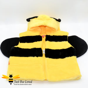 Children's Bumblebee Plush Hooded Gilet