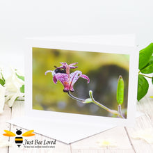 Load image into Gallery viewer, Bumblebee inside Flower Cup Photographic Blank Greeting Card image by Landscape &amp; Nature Photographer Yasmin Flemming