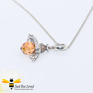Sterling Silver 925 Queen Honey Bee Pendant Necklace
