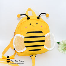 Load image into Gallery viewer, Toddler's yellow bumble bee safety harness school backpack