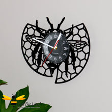 Load image into Gallery viewer, Honeycomb Bee Lattice Vinyl Record Wall Clock