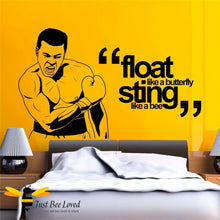 Load image into Gallery viewer, Muhammad Ali Large Wall decor decal with the iconic quote "sting like a bee"