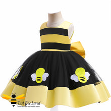 Load image into Gallery viewer, Sleeveless Princess Bee ball gown party dress in black and yellow