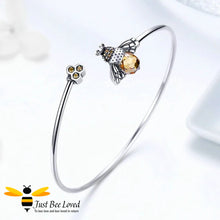 Load image into Gallery viewer, Sterling silver 925 honey bee open bangle