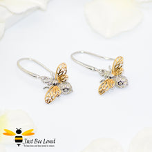 Load image into Gallery viewer, sterling silver queen bee drop earrings