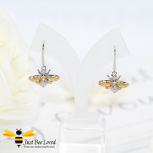 Load image into Gallery viewer, sterling silver queen bee drop earrings