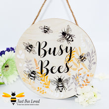 Load image into Gallery viewer, Wooden Busy Bumble Bees Hanging Wall Plaque 