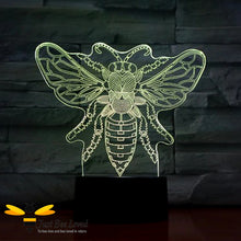 Load image into Gallery viewer, 3D Optical Illusion Honey Bee Colour Changing Lamp