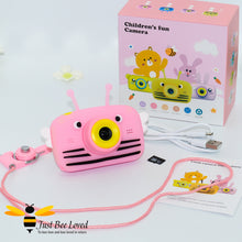 Load image into Gallery viewer, Children's Digital Mini Bumble Bee Camera in pink, yellow, blue colours