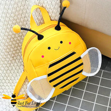Load image into Gallery viewer, Kid's yellow bumble bee safety harness school backpack