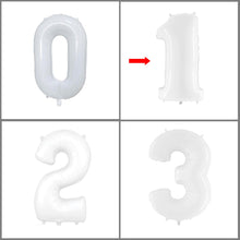Load image into Gallery viewer, Large numbers white birthday age balloons