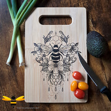 Load image into Gallery viewer, Wood bamboo bee serving chopping cheese board