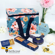 Load image into Gallery viewer, Bee-utiful blue bee gift box set for women