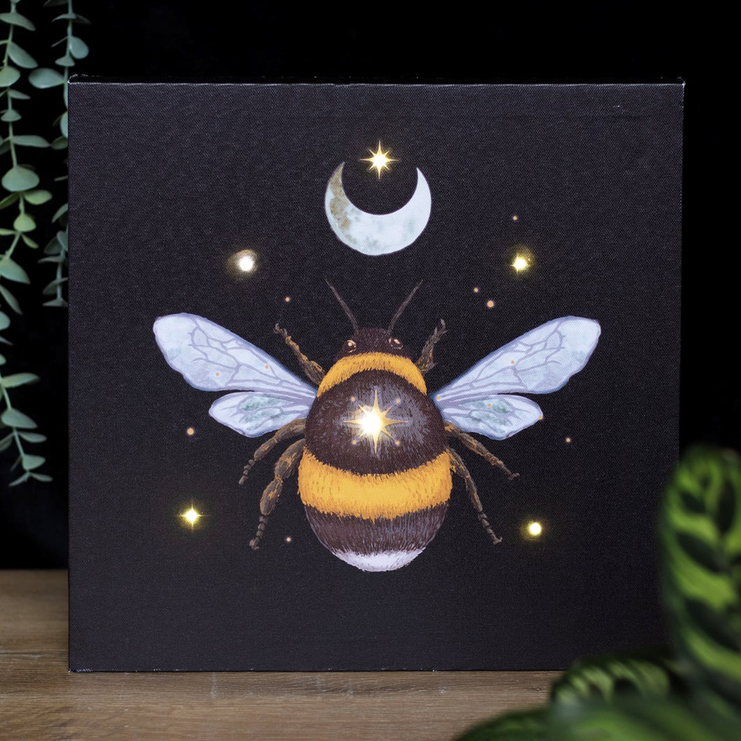 Bumble bee light up canvas wall art