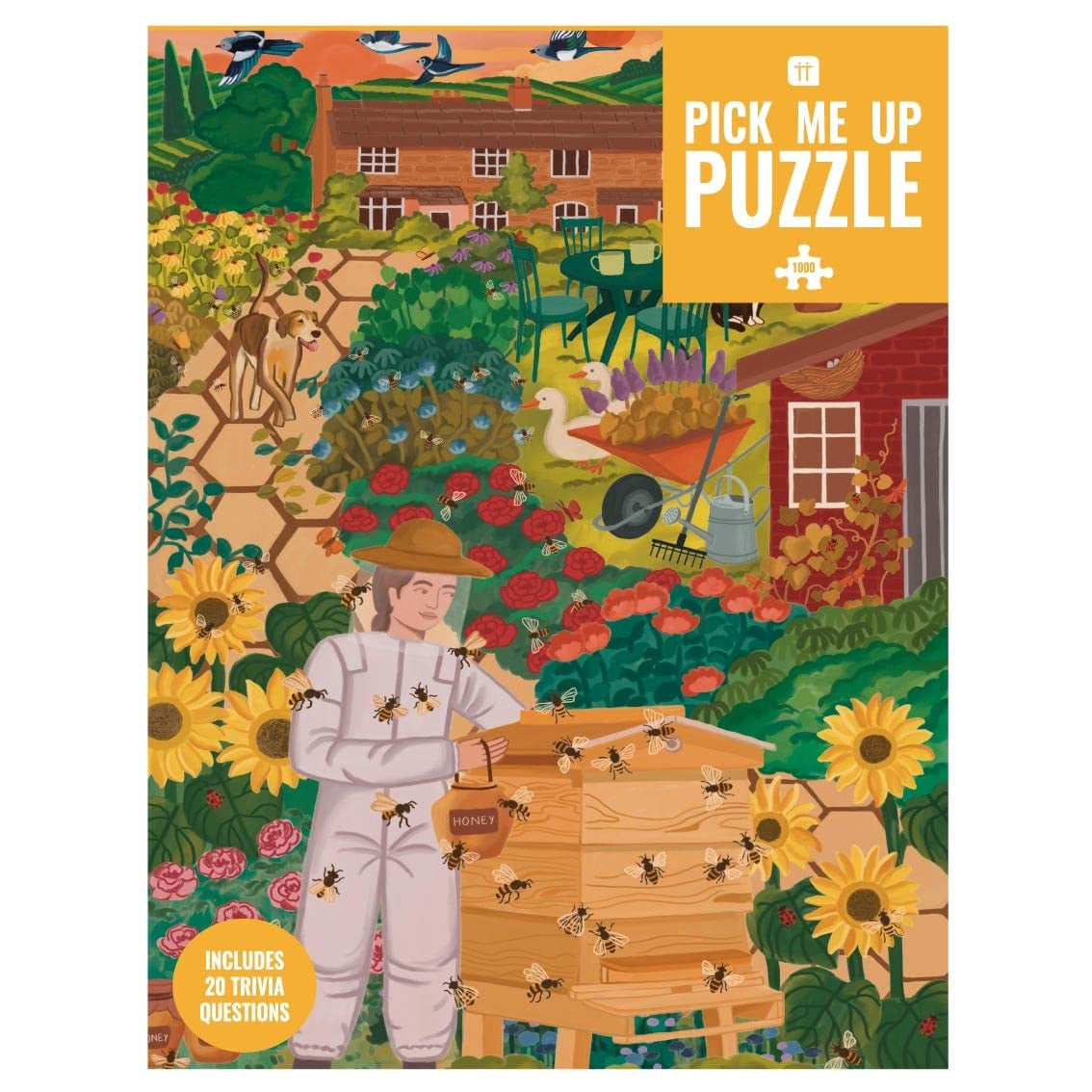 1000 piece bee garden beekeeper hive jigsaw puzzle