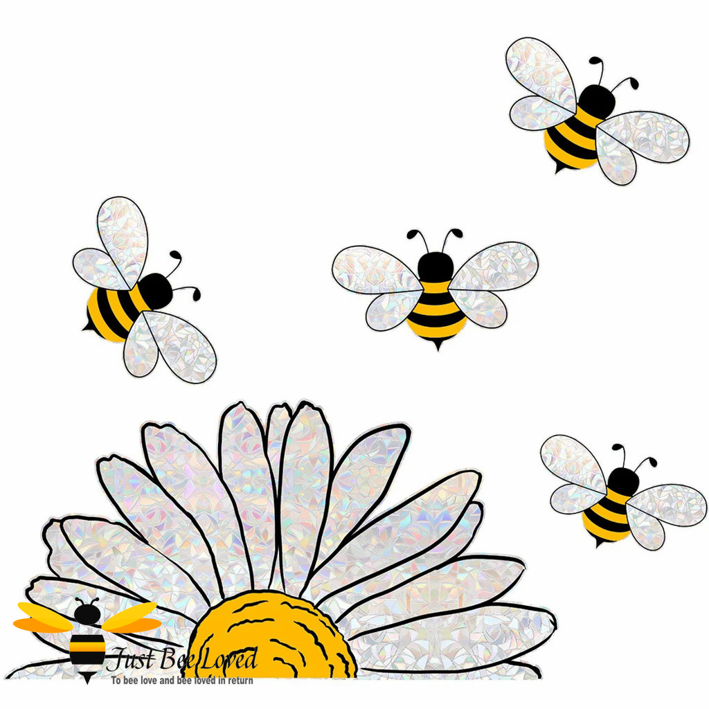 Bees sunflower window glass door film mural decals