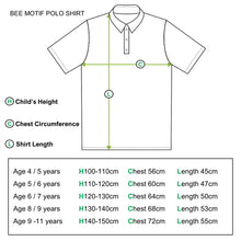 Load image into Gallery viewer, Boys Bee motif polo t-shirt size guide