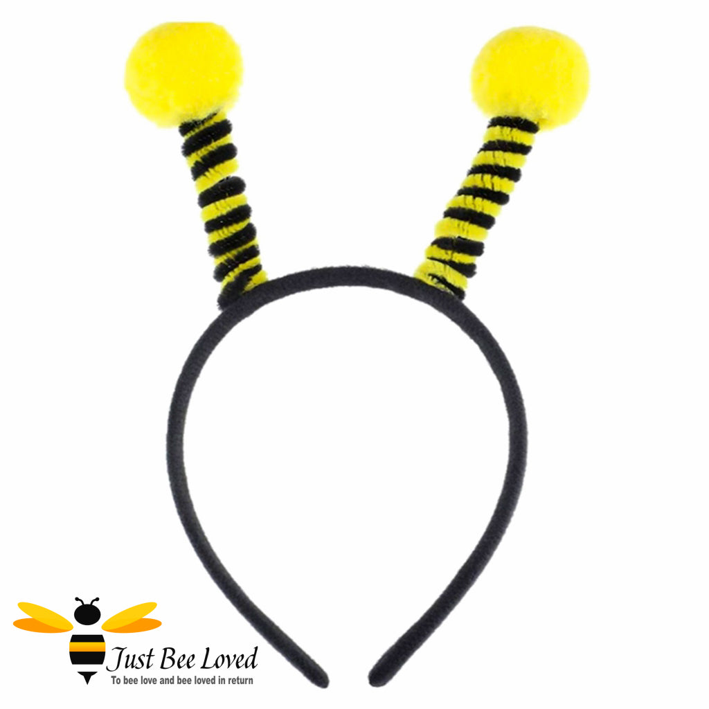 Fluffy bee antennae striped head band