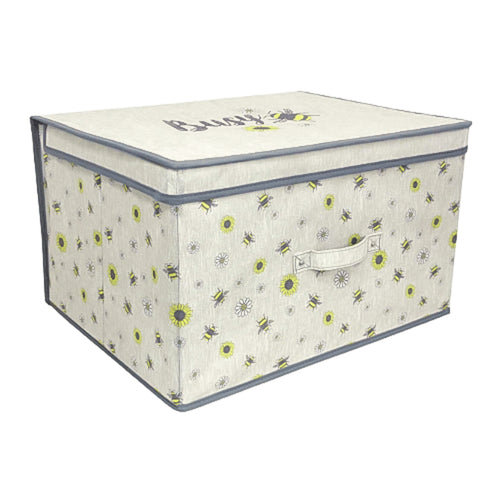 Large storage toy chest box bees design