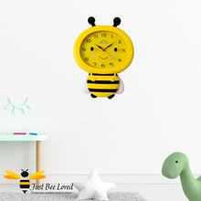 Load image into Gallery viewer, Children&#39;s yellow bee shape wall clock