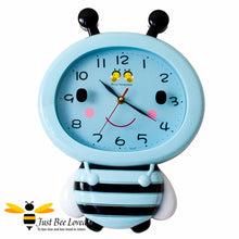 Load image into Gallery viewer, Bee shape character wall clock in blue