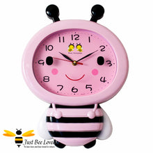 Load image into Gallery viewer, Bee shape character wall clock in pink