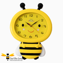 Load image into Gallery viewer, Bee shape character wall clock in yellow