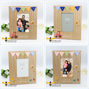 Daddy mummy bunting wooden photo bee frame