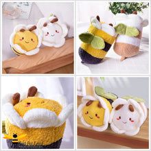 Load image into Gallery viewer, Bumble bee soft toys with daisy flower face
