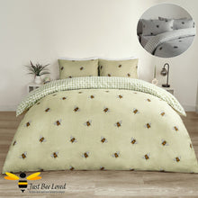 Load image into Gallery viewer, Bumble bee duvet cover set in pastel green