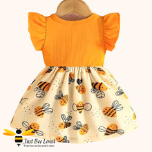 Load image into Gallery viewer, Girls orange smock bee dress