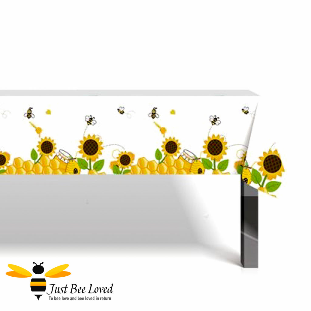 Reusable Party Table Cover with bees and flowers