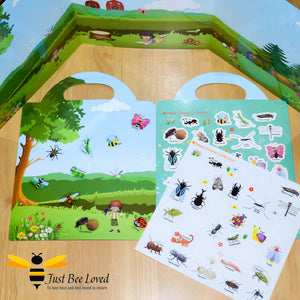 Insects & Bees Reusable Stickers Fold-Out Scenery Story Book