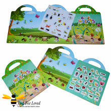Load image into Gallery viewer, Insects &amp; Bees Reusable Stickers Fold-Out Scenery Story Book