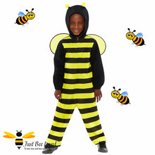 Load image into Gallery viewer, Unisex zipped hooded bumble bee onesie fancy dress costume