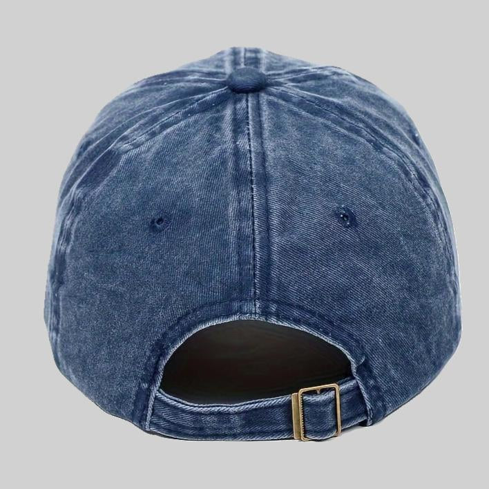 Men's adjustable bee embroidered washed effect baseball cap