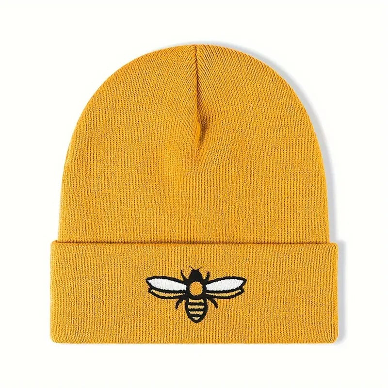 Yellow rimmed beanie bee hat