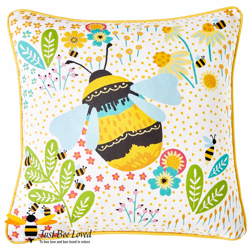 Outdoor garden patio bumble bee waterproof cushion 